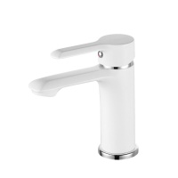 Смеситель для умывальника ESKO Sorrento SR26W однорычажный, литой короткий излив, белый-хром