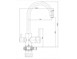 Смеситель для кухни ESKO Kitchen K22, высокий поворотный излив, с подключением к фильтру