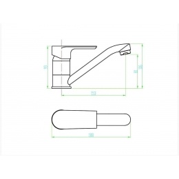 Смеситель для кухни VODA Surface SF15, однорычажный, поворотный излив
