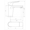 Смеситель для умывальника VODA Surface SF26, однорычажный, короткий литой излив