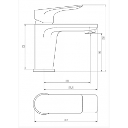 Смеситель для умывальника VODA Surface SF26, однорычажный, короткий литой излив
