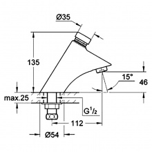 Автоматический вертикальный вентиль GROHE Contropress 36174000