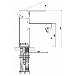 Смеситель для умывальника Gross Aqua MODERNA 6240278С, однорычажный, литой излив