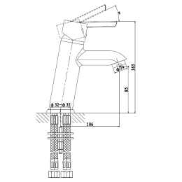 Смеситель для умывальника Gross Aqua SOLO 6241217C, однорычажный, короткий литой излив