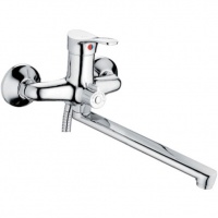 Смеситель для ванны Ledeme L2214, однорычажный, длинный излив, ручная лейка