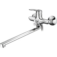 Смеситель для ванны Ledeme L2248, однорычажный, длинный излив, ручная лейка