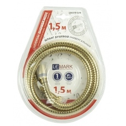 Шланг для душа Lemark LE8037B-Gold, двухзагибный, 150 см, золото