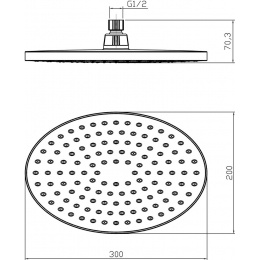 Верхний душ LEMARK LM8037C, 1 режим, 300х200 мм