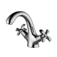 Смеситель для раковины Lemark Flora LM0106C, двухвентильный, средний С-излив