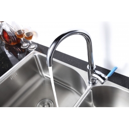 Смеситель для кухни Lemark Aura LM0605C, однорычажный, высокий излив