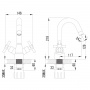 Смеситель для раковины Lemark Neo LM2207C, двухвентильный, высокий U-излив
