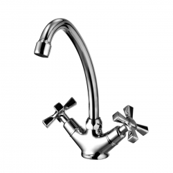 Смеситель для кухни Lemark Benefit LM2504C, двухвентильный, высокий излив