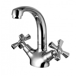 Смеситель для раковины Lemark Benefit LM2507C, двухвентильный, высокий С-излив