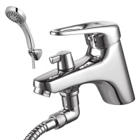 Смеситель для ванны Lemark Luna LM4115C, на борт на 1 отверстие, однорычажный, с ручным душем