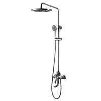 Душевая система Lemark Poseidon LM4262C, однорычажный, короткий излив, тропический душ, штанга, лейк