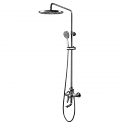 Душевая система Lemark Poseidon LM4262C, однорычажный, короткий излив, тропический душ, штанга, лейк