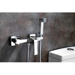 Смеситель с гигиеническим душем Lemark Unit LM4518C, настенный, однорычажный