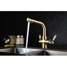 Смеситель для кухни Lemark Villa LM4861B, с выходом для фильтра, высокий Г-излив