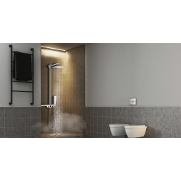 Душевая система Lemark Tropic LM7001C, вентильный, тропический душ, ручной душ, штанга с полочкой