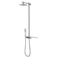 Душевая система Lemark Tropic LM7001C, вентильный, тропический душ, ручной душ, штанга с полочкой