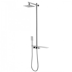Душевая система Lemark Tropic LM7001C, вентильный, тропический душ, ручной душ, штанга с полочкой