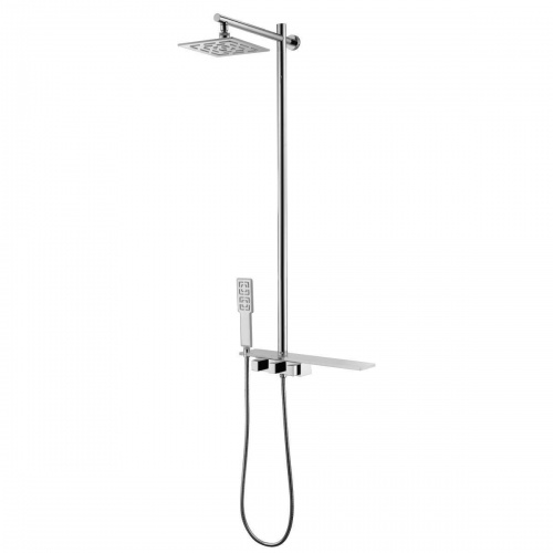 Душевая система Lemark Tropic LM7001C, вентильный, тропический душ, ручной душ, штанга с полочкой купить в интернет магазине Санрай73