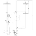 Душевая система Lemark Yeti LM7860C, термостатический смеситель, тропический душ, штанга, лейка ручн