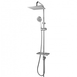 Душевой гарнитур Lemark LM8803C, тропический душ, штанга, ручной душ, полочка