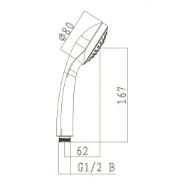 Лейка душевая LEMARK LM0211C, 1 режим, 80 мм