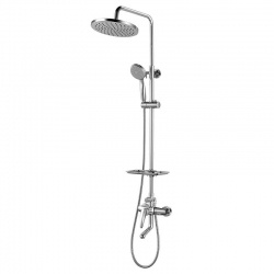 Душевая система Lemark Linara LM0462C, однорычажная, короткий излив, тропический душ, штанга, лейка