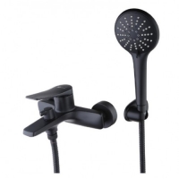 Смеситель для ванны Lemark Bronx LM3714BL, однорычажный, короткий излив, черный