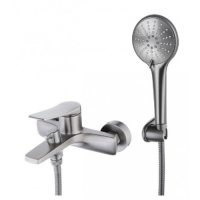 Смеситель для ванны Lemark Bronx LM3714GM, однорычажный, короткий излив, графит