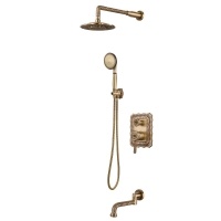 Душевой комплект Lemark Jasmine LM6622B, встраиваемый, однорычажный, излив, тропический душ, лейка