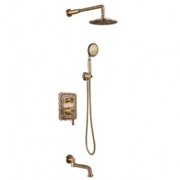 Душевой комплект Lemark Jasmine LM6622B, встраиваемый, однорычажный, излив, тропический душ, лейка