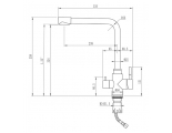 Смеситель для кухни MIXLINE MLSS-0320, с выходом для фильтра, высокий Г-излив