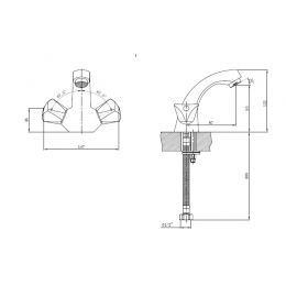 Смеситель для умывальника NAMI БЕЛЛА Т2110-01-BL, двухвентильный