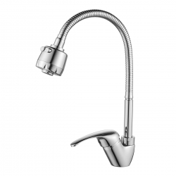 Смеситель для кухни Rossinka A35-26, однорычажный, гибкий излив, 2 режима аэратора