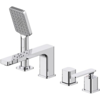 Смеситель на борт ванны Timo Torne 4330/00Y, 4 отверстия, излив, однорычажный, ручной душ