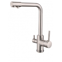 Смеситель для кухни VIEIR V15002G, с выходом для фильтра, рычажный, высокий Г-излив, сатин