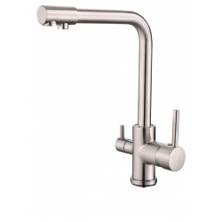 Смеситель для кухни VIEIR V15002G, с выходом для фильтра, рычажный, высокий Г-излив, сатин