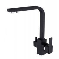 Смеситель для кухни VIEIR V15004C, с выходом для фильтра, рычажный, высокий Г-излив, черный