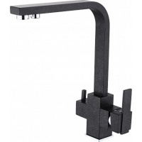 Смеситель для кухни VIEIR V15004C2, с выходом для фильтра, рычажный, высокий Г-излив, черный оникс
