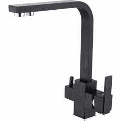 Смеситель для кухни VIEIR V15004C2, с выходом для фильтра, рычажный, высокий Г-излив, черный оникс