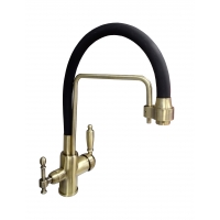 Смеситель для кухни VIEIR V15006D, с выходом для фильтра, высокий гибкий излив, бронза черный