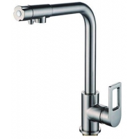 Смеситель для кухни VIEIR V15008, с выходом для фильтра, однорычажный, высокий Г-излив, хром