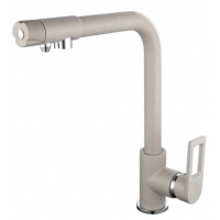 Смеситель для кухни VIEIR V15008F, с выходом для фильтра, однорычажный, высокий Г-излив, белый