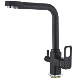 Смеситель для кухни VIEIR V15009C, с выходом для фильтра, однорычажный, высокий Г-излив, черный