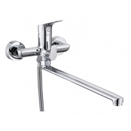 Смеситель для ванны VIEIR V063541, однорычажный, длинный излив, ручной душ
