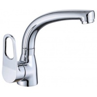 Смеситель для раковины VIEIR V023512, однорычажный, средний излив, хром