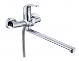 Смеситель для ванны VIEIR V033541, однорычажный, длинный излив, ручной душ